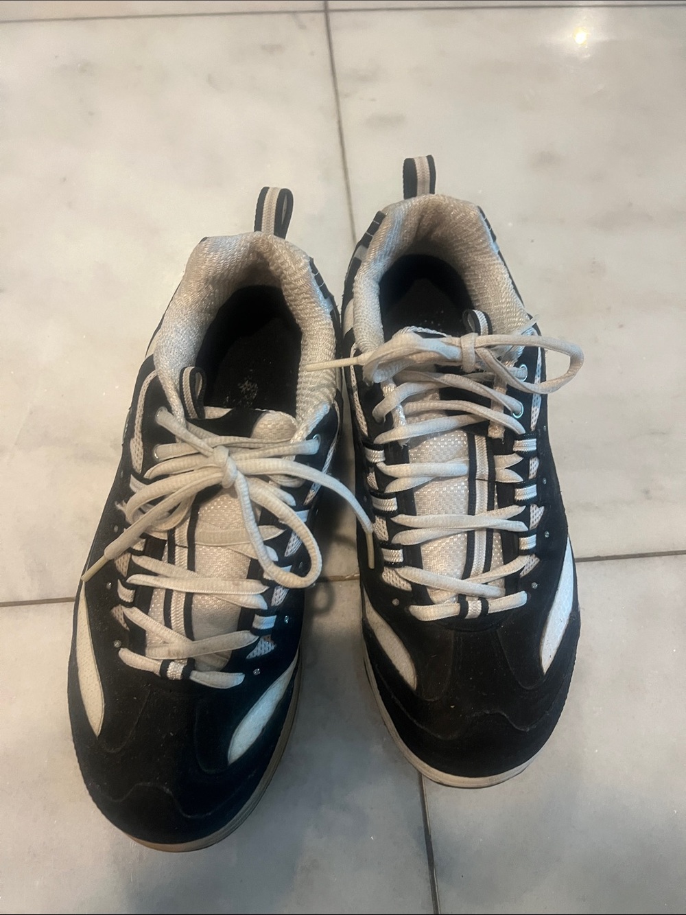 Skechers shape ups Black and White Athletic Sneakers